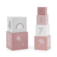 LABEL LABEL Cubi in Legno Numerati Rosa