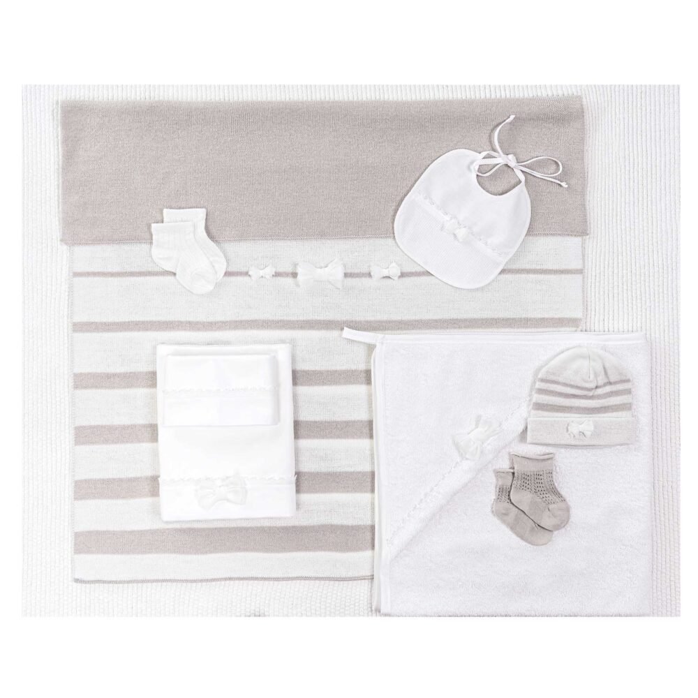 Picci Set Corredino Stripe Tortora