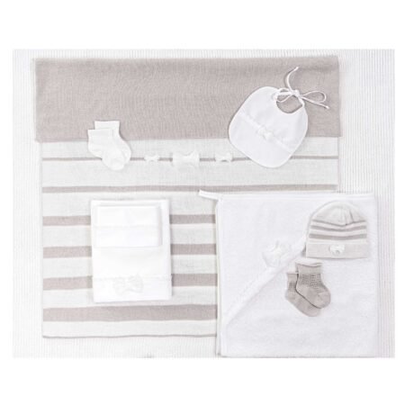 Picci Set Corredino Stripe Tortora