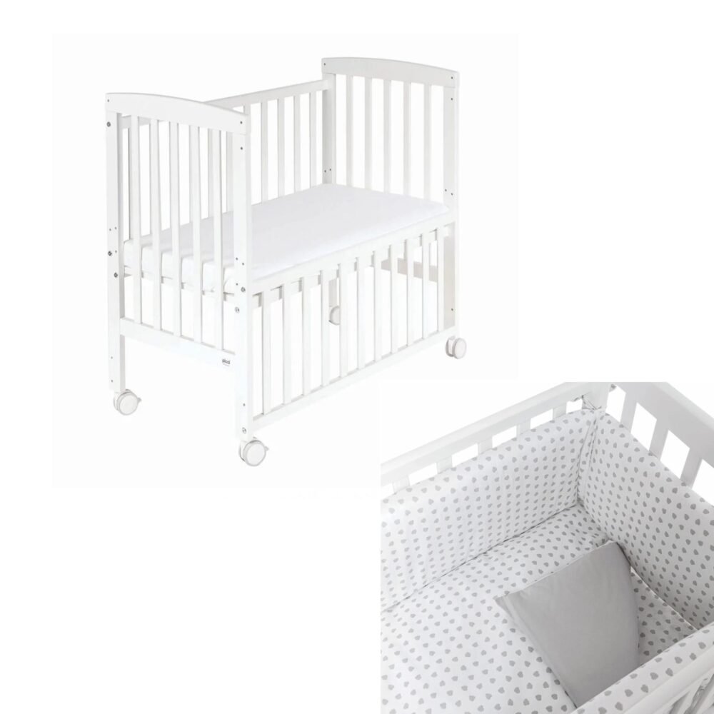 Picci Microletto Co-Sleeping con Materasso e Set Tessile Foglie Perla