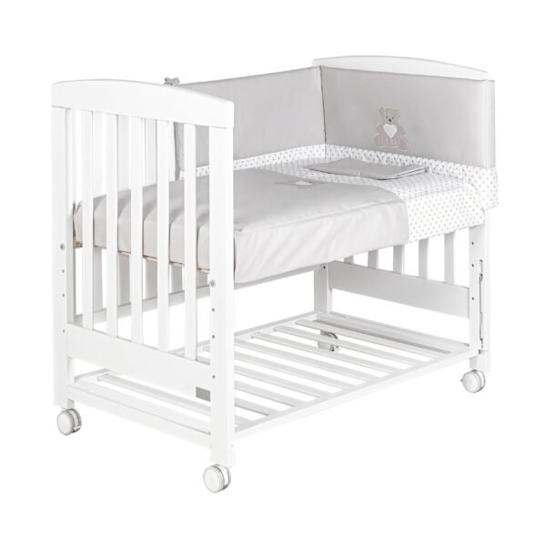 Picci Microletto Co-Sleeping con Materasso e Set Tessile Bonnie Bianco