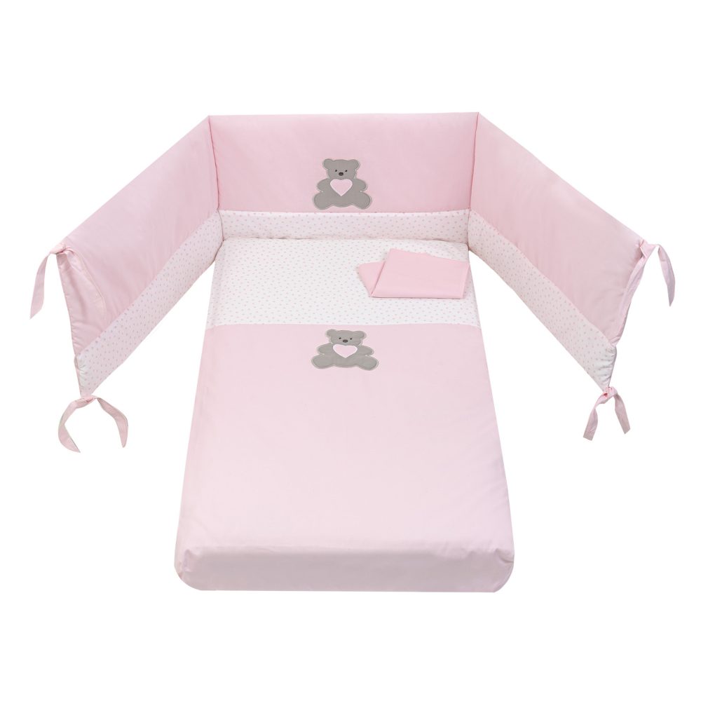 Picci Microletto Co-Sleeping con Materasso e Set Tessile Bonnie Bianco rosa